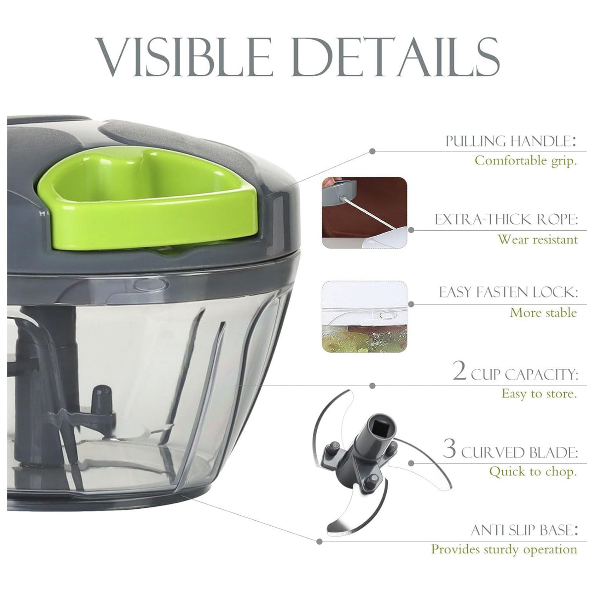 Portable Hand Pull String Garlic Mincer Onion Cutter for Veggies