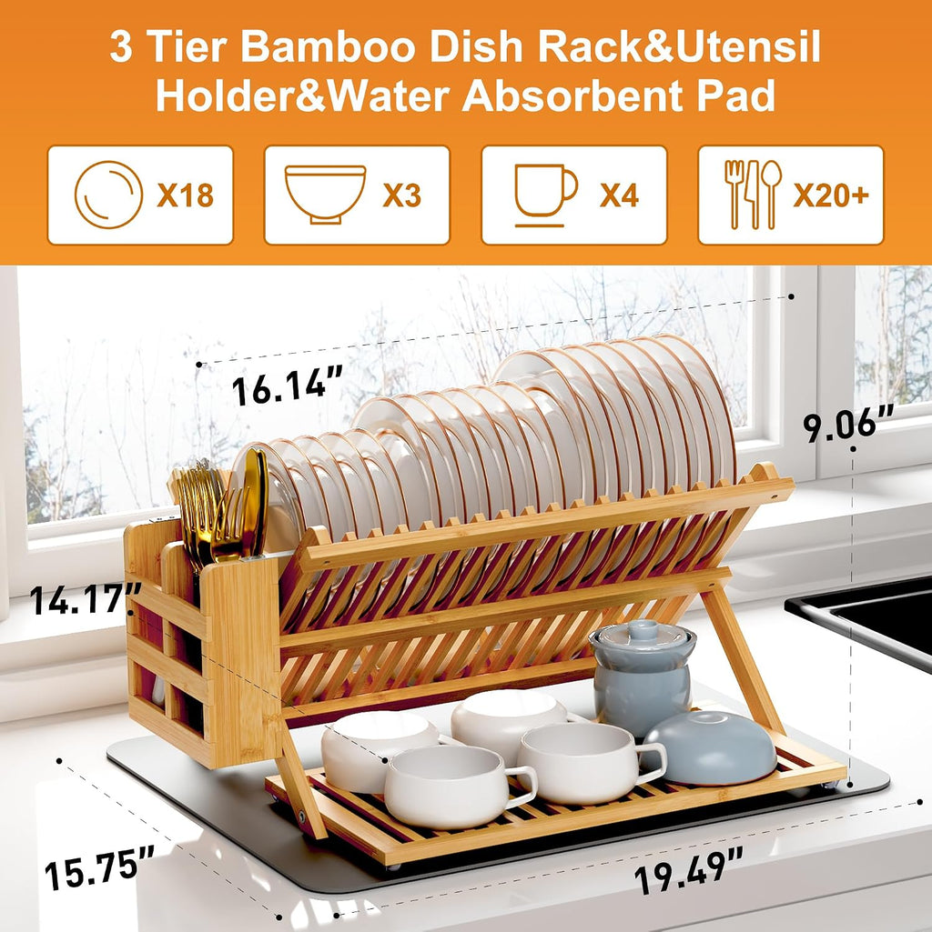 3 Tier Collapsible Dish Rack
